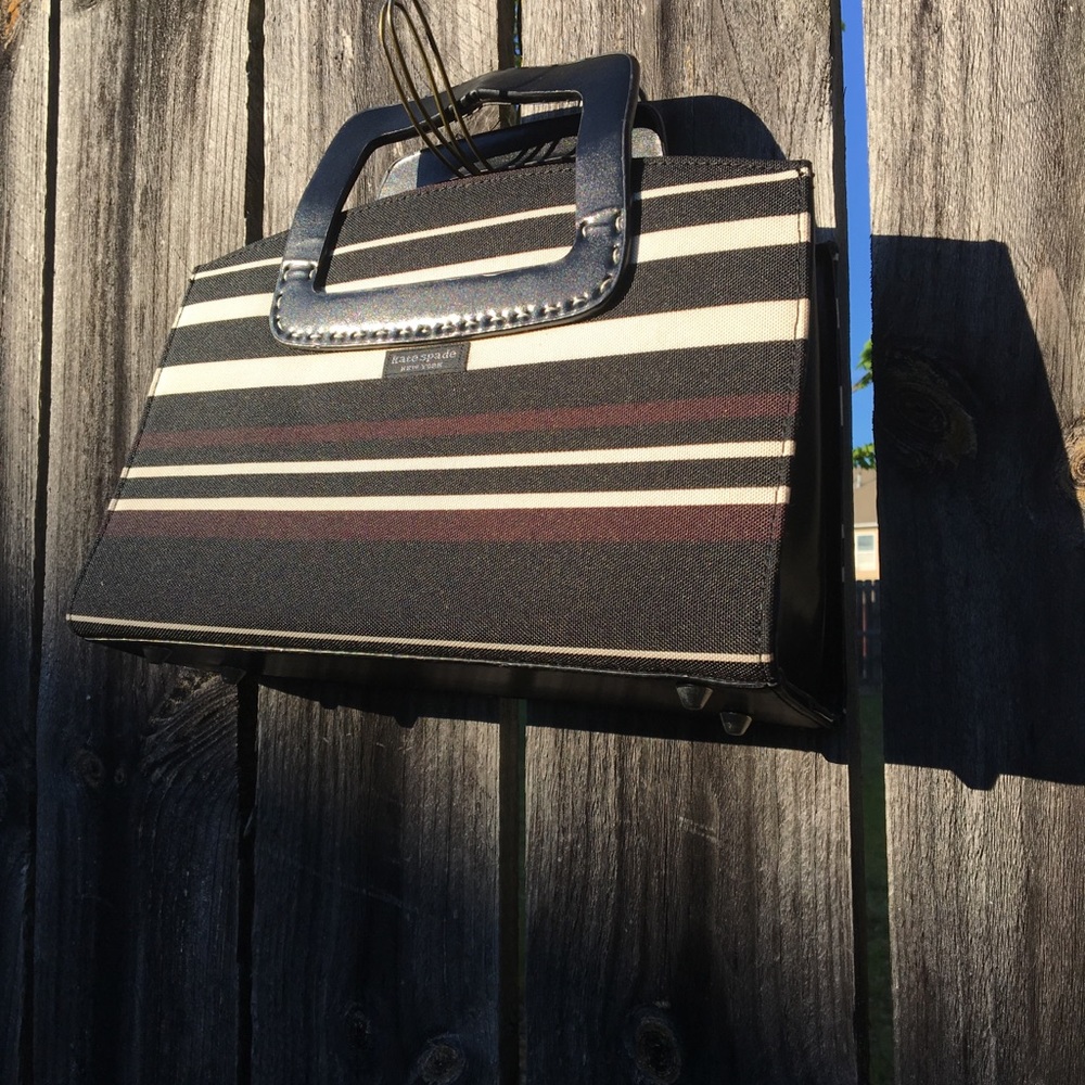Black Strip Kate Spade handbag